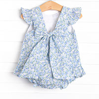 Strawberry Bliss Smocked Diaper Set, Blue