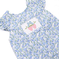 Strawberry Bliss Smocked Diaper Set, Blue