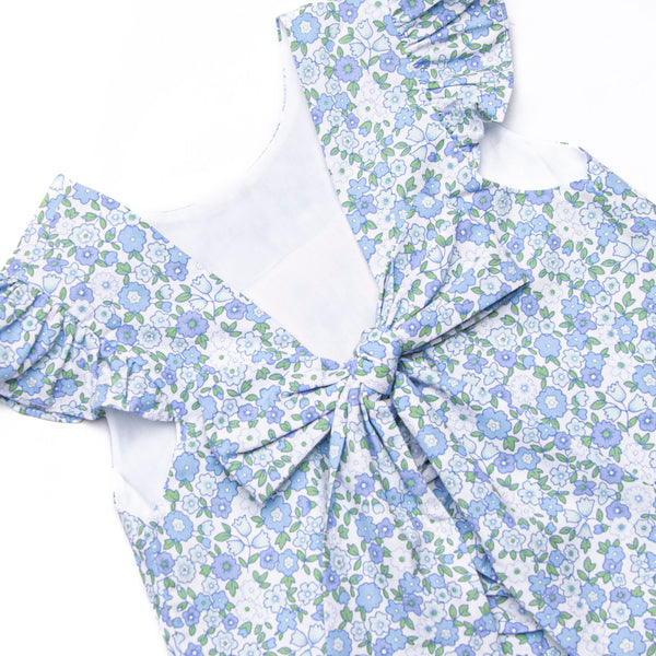 Strawberry Bliss Smocked Diaper Set, Blue