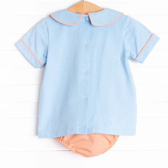 Hello Fall Applique Diaper Set, Blue