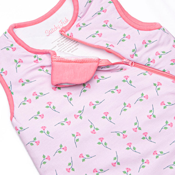 Sweet Pea Stems Bamboo Sleep Bag, Pink