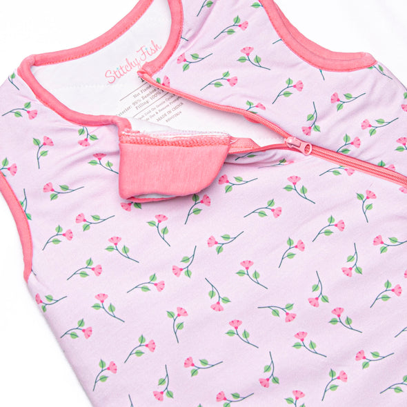 Sweet Pea Stems Bamboo Sleep Bag, Pink