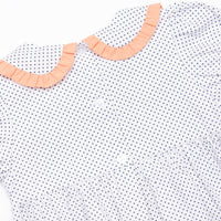 Spooky Spider Smocked Dress, Navy Bitty Dot