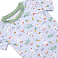 Feed Time Farmer Bamboo Pajama Short Set, Blue