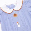Friendly Ghost Embroidered Bloomer Set, Blue