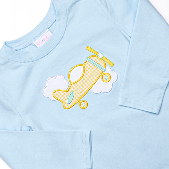Wright Flight Applique Top, Blue