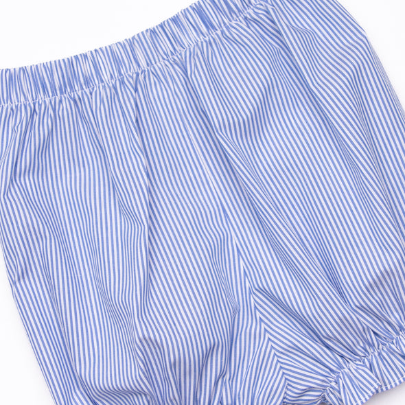 Friendly Ghost Embroidered Bloomer Set, Blue