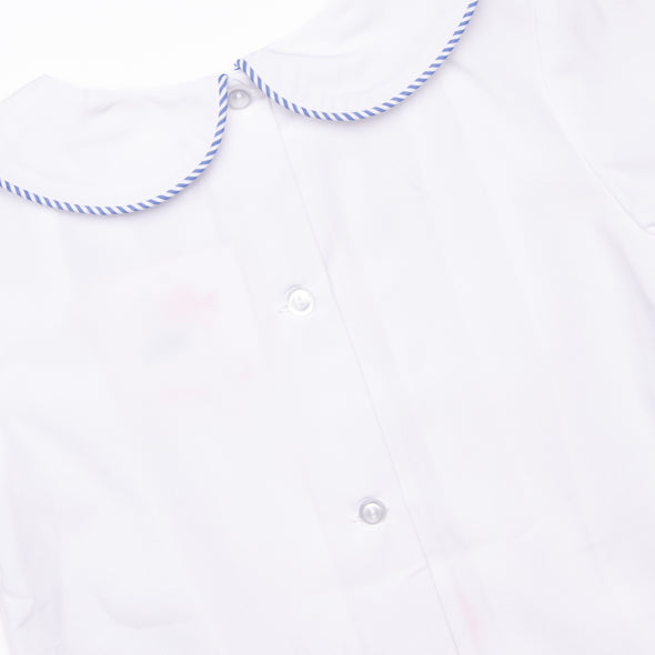 Friendly Ghost Embroidered Short Set, Blue