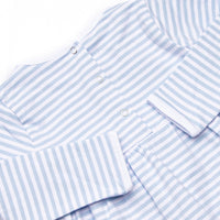 Lexie Pocket Bubble, White and Light Blue Stripe