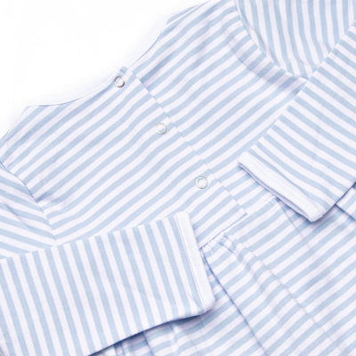 Lexie Pocket Bubble, White and Light Blue Stripe