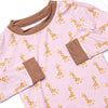 Giraffe Giant Bamboo Pajama Set, Pink