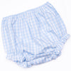 Happy Harvest Smocked Diaper Set, Blue Check