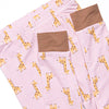 Giraffe Giant Bamboo Pajama Set, Pink