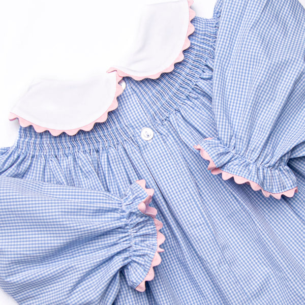 Dancing Shoes Smocked Bubble, Blue