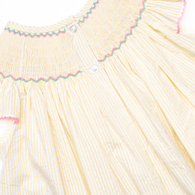 Saltwater Maidens Smocked Bishop Dress, Yellow