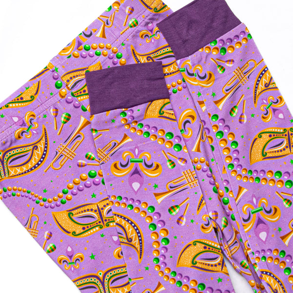 Mystical Masks Bamboo Pajama Set, Purple
