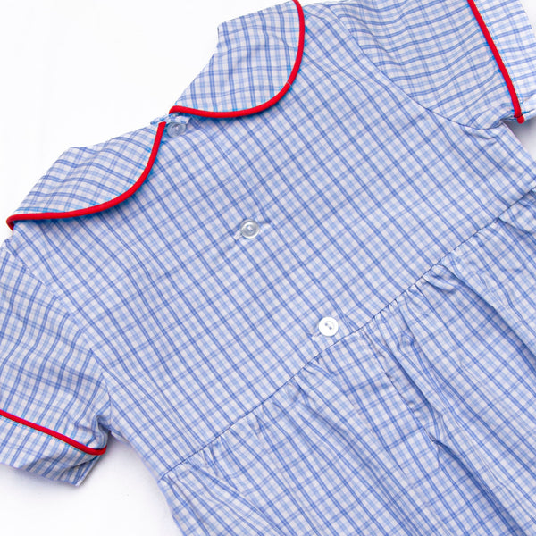 Hard Days Work Smocked Boy Bubble, Blue
