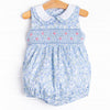 Raleigh Rose Buds Smocked Bubble, Blue