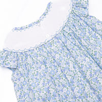 Strawberry Bliss Smocked Legging Set, Blue