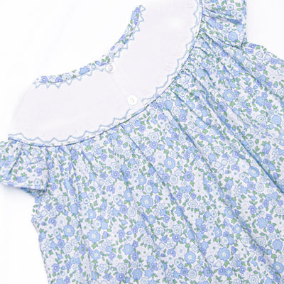 Strawberry Bliss Smocked Legging Set, Blue