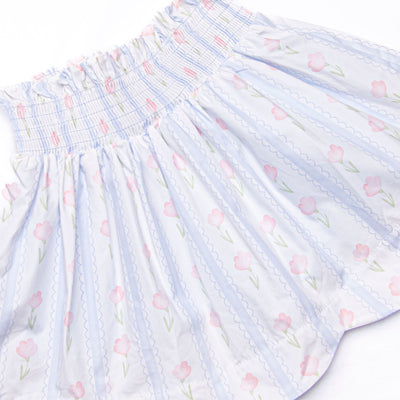 Sweet Pea Stripes Skirt Set, Blue