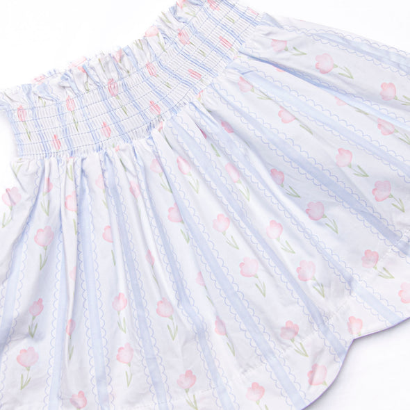 Sweet Pea Stripes Skirt Set, Blue