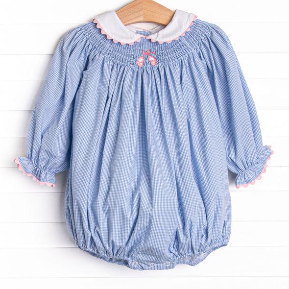 Dancing Shoes Smocked Bubble, Blue