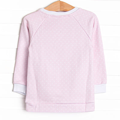 Petite Polka Dot Sweatshirt, Pink