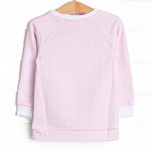 Petite Polka Dot Sweatshirt, Pink