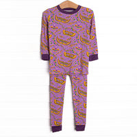 Mystical Masks Bamboo Pajama Set, Purple