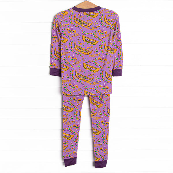 Mystical Masks Bamboo Pajama Set, Purple
