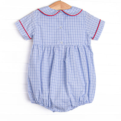 Hard Days Work Smocked Boy Bubble, Blue