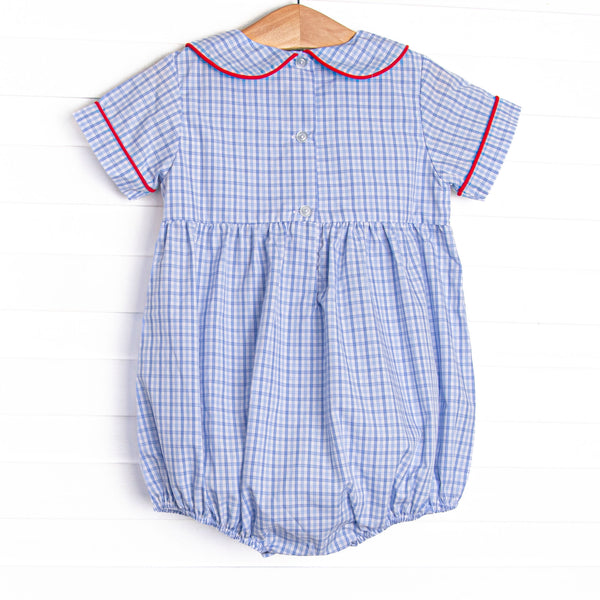 Hard Days Work Smocked Boy Bubble, Blue