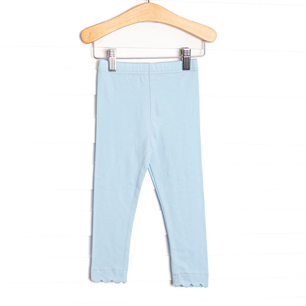 Featured here in blue knit and scalloped edges for your little one's wardrobe.