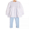 Sweet Pea Stripes Legging Set, Blue