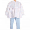Sweet Pea Stripes Legging Set, Blue