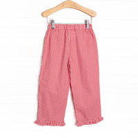 Ally Ruffle Pant, Red Gingham