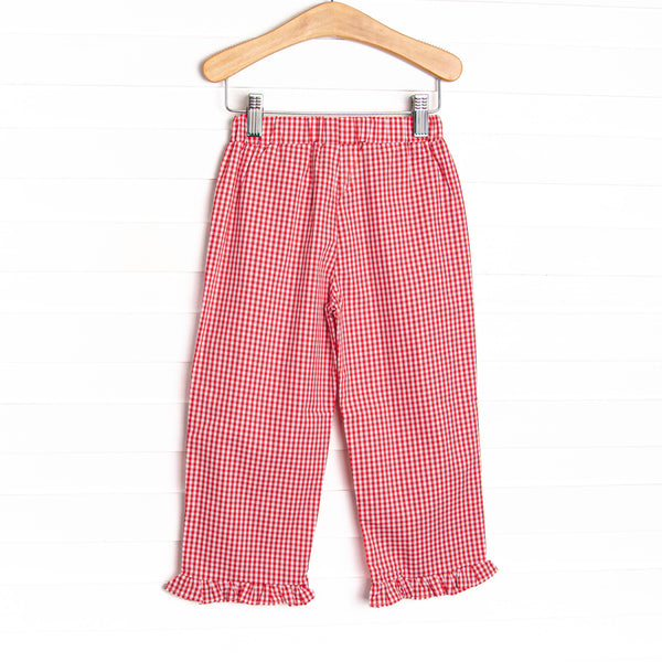 Ally Ruffle Pant, Red Gingham