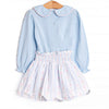 Sweet Pea Stripes Skirt Set, Blue