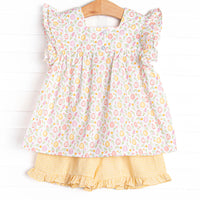 Sunday Sunshine Ruffle Short Set, Yellow