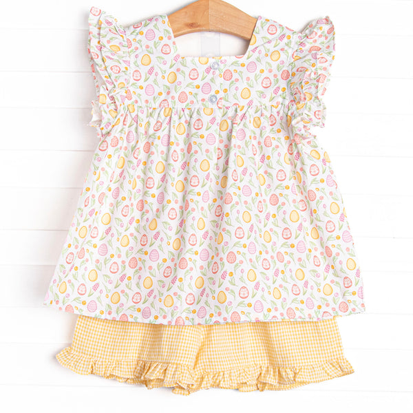Sunday Sunshine Ruffle Short Set, Yellow