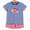 Back at the Barnyard Applique Short Set, Blue