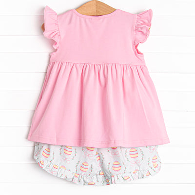Egg-Stra Special Sunday Ruffle Short Set, Pink