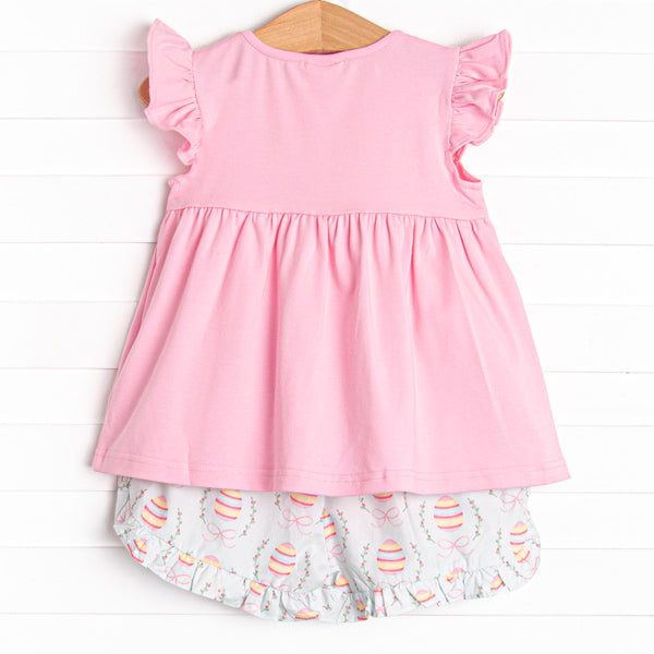 Egg-Stra Special Sunday Ruffle Short Set, Pink