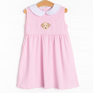 Perfect Pal Applique Dress, Pink Stripe