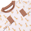 Giraffe Giant Bamboo Pajama Set, Yellow