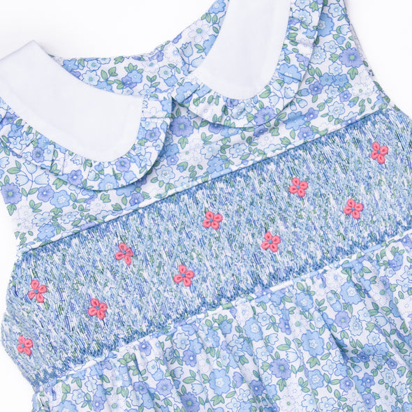 Raleigh Rose Buds Smocked Bubble, Blue