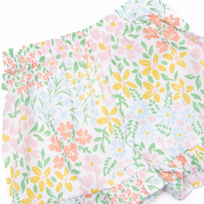 Bouquet Bundles Applique Ruffle Short Set, Pink