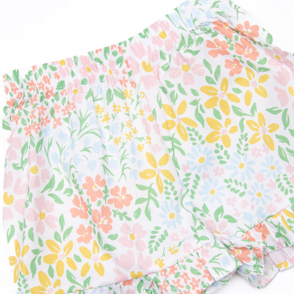 Bouquet Bundles Applique Ruffle Short Set, Pink