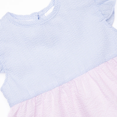 Cotton Candy Color Block Short Set, Blue